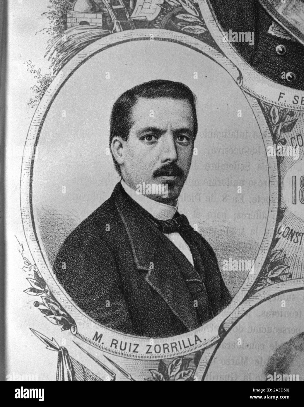 MANUEL RUIZ ZORRILLA - 1833/1895 - LIDER DEL PARTIDO PROGRESISTA. Stockfoto