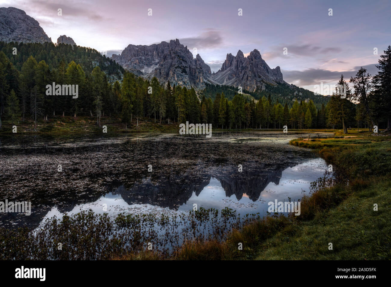 Lago Antorno, Misurina, Belluno, Venetien, Dolomiten, Italien, Europa Stockfoto