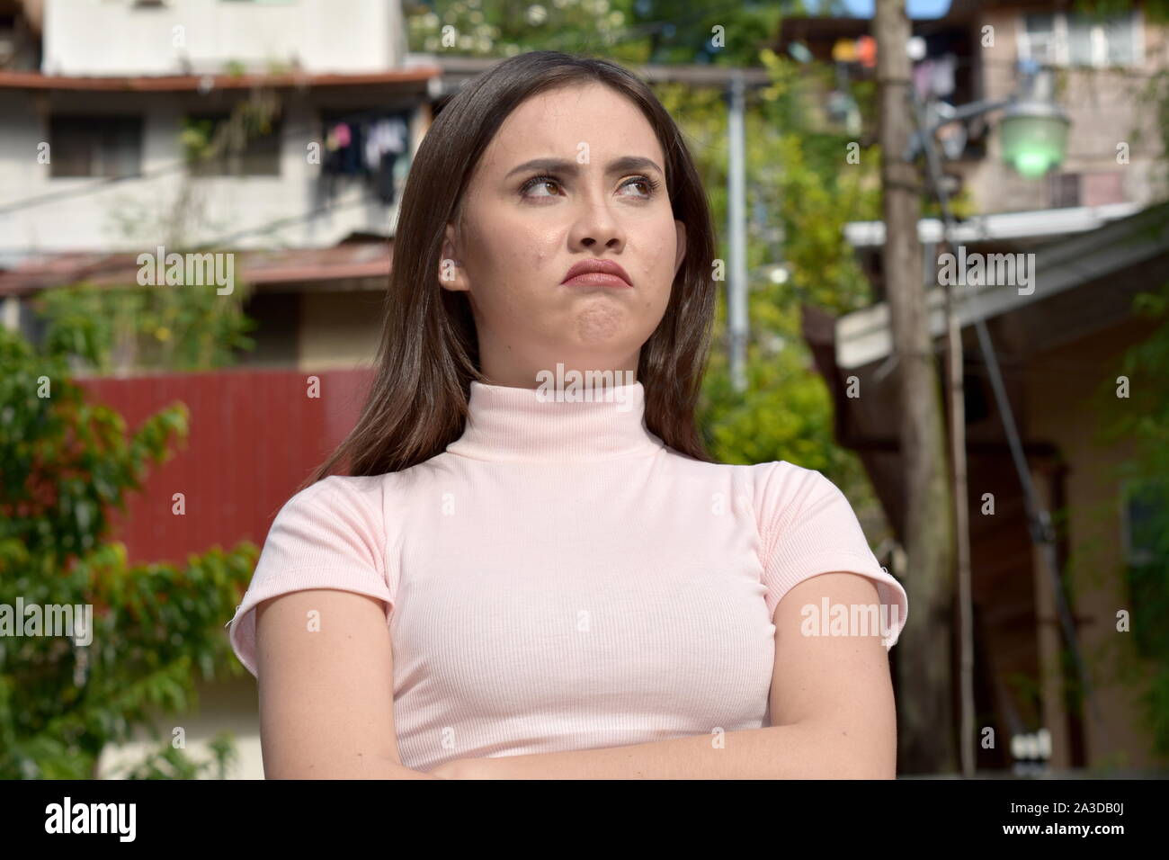 Eine unglückliche Attraktive Filipina Person Stockfoto