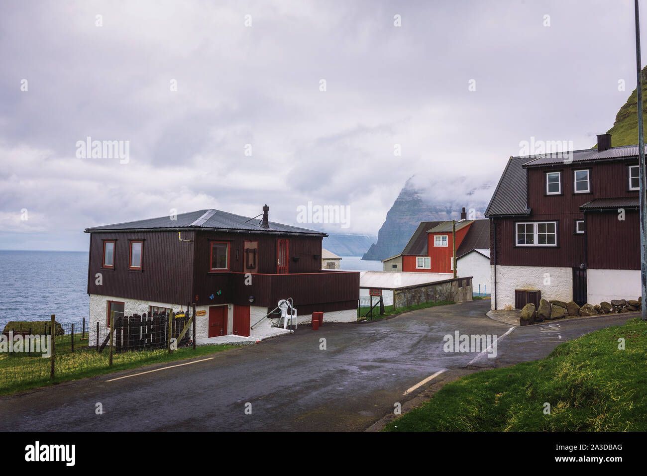 Dorf Trollanes, Färöer, Dänemark Stockfoto