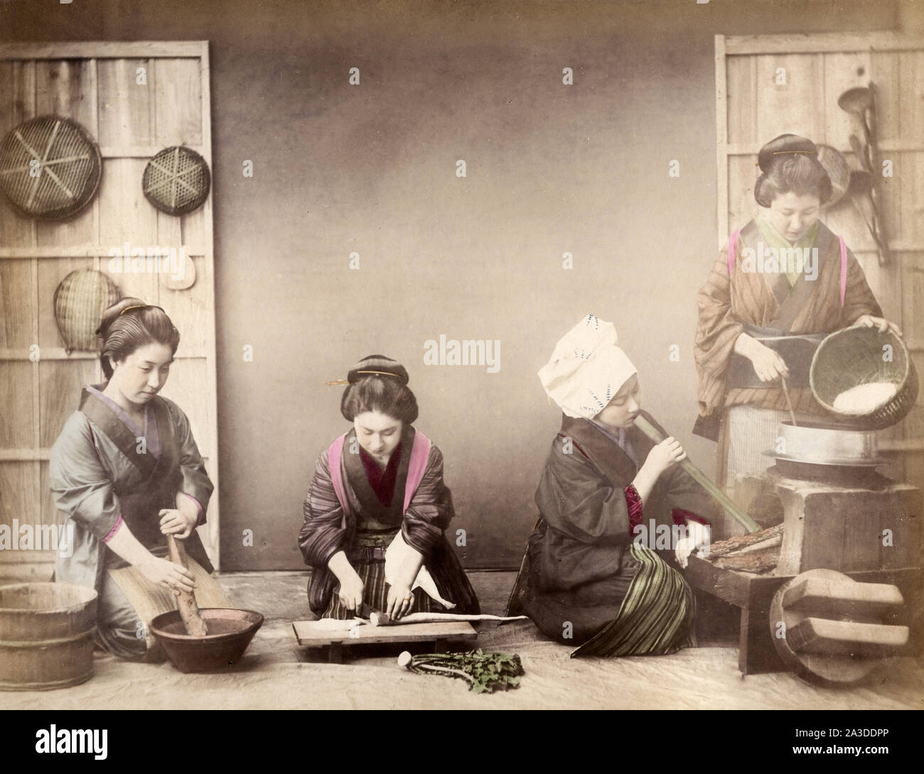 Jahrgang 19. Jahrhundert portrait Foto einer jungen Japanerin Stockfoto