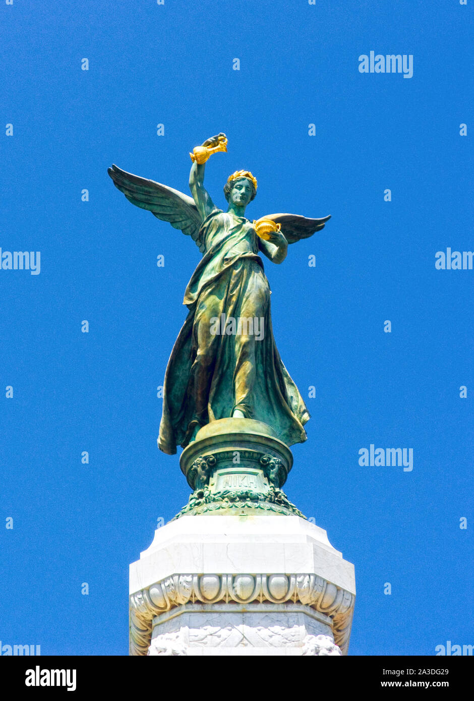 Nizza, Côte d'Azur, Frankreich - die Bronze Skulptur der Göttin des Sieges in der Stadt benannt nach ihrem - Nizza Stockfoto