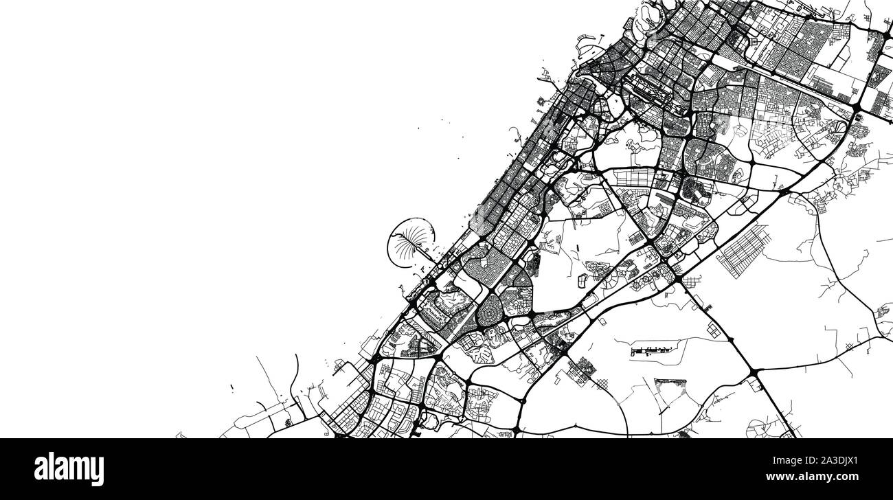 Urban vektor Stadtplan von Dubai, Vereinigte Arabische Emirate Stock Vektor