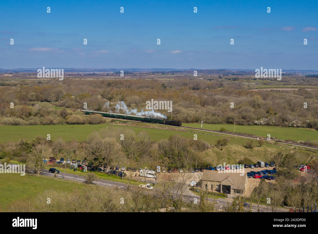 Eine Lok, Corfe Castle in der Nähe von Wareham, Dorset, Großbritannien Stockfoto