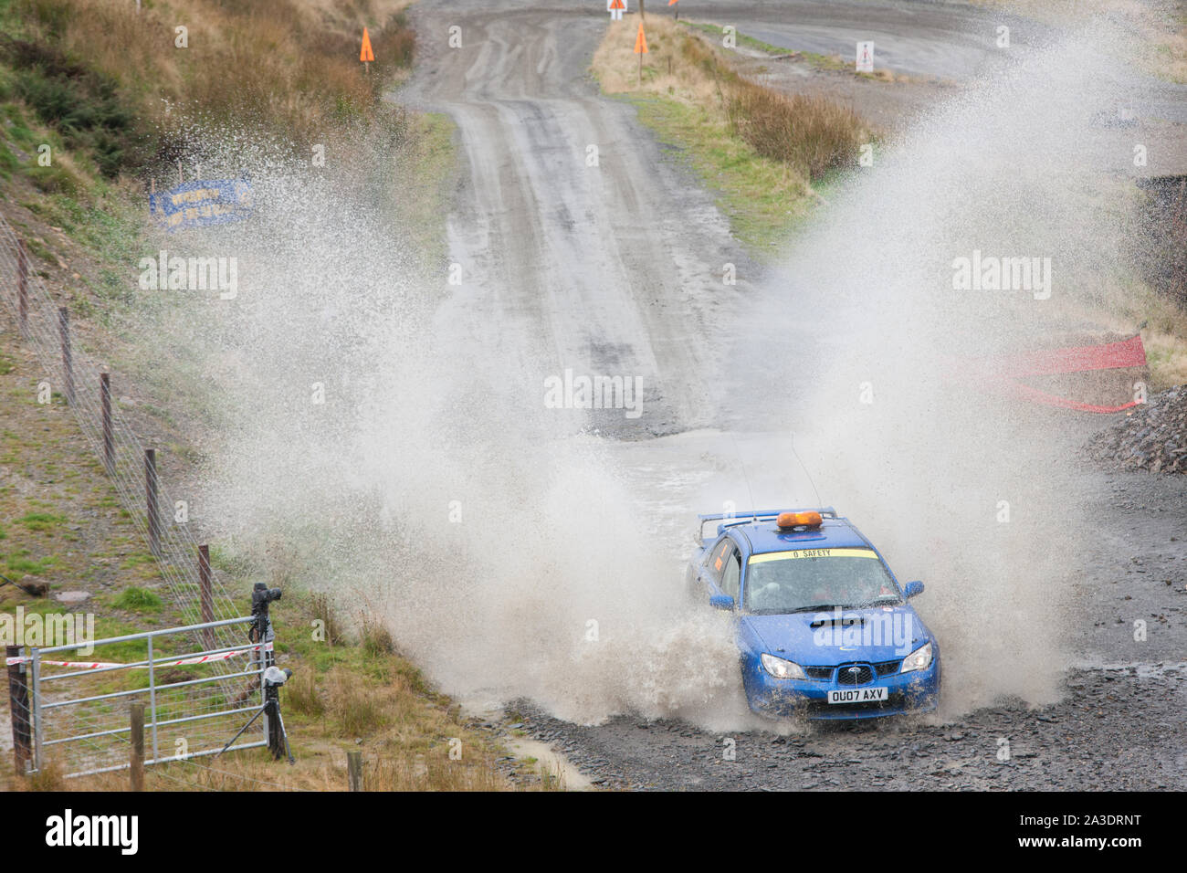 WRC World Rally Championship, GB0 Safety Car Rallye in Wales, Walisisch, Großbritannien, Stockfoto