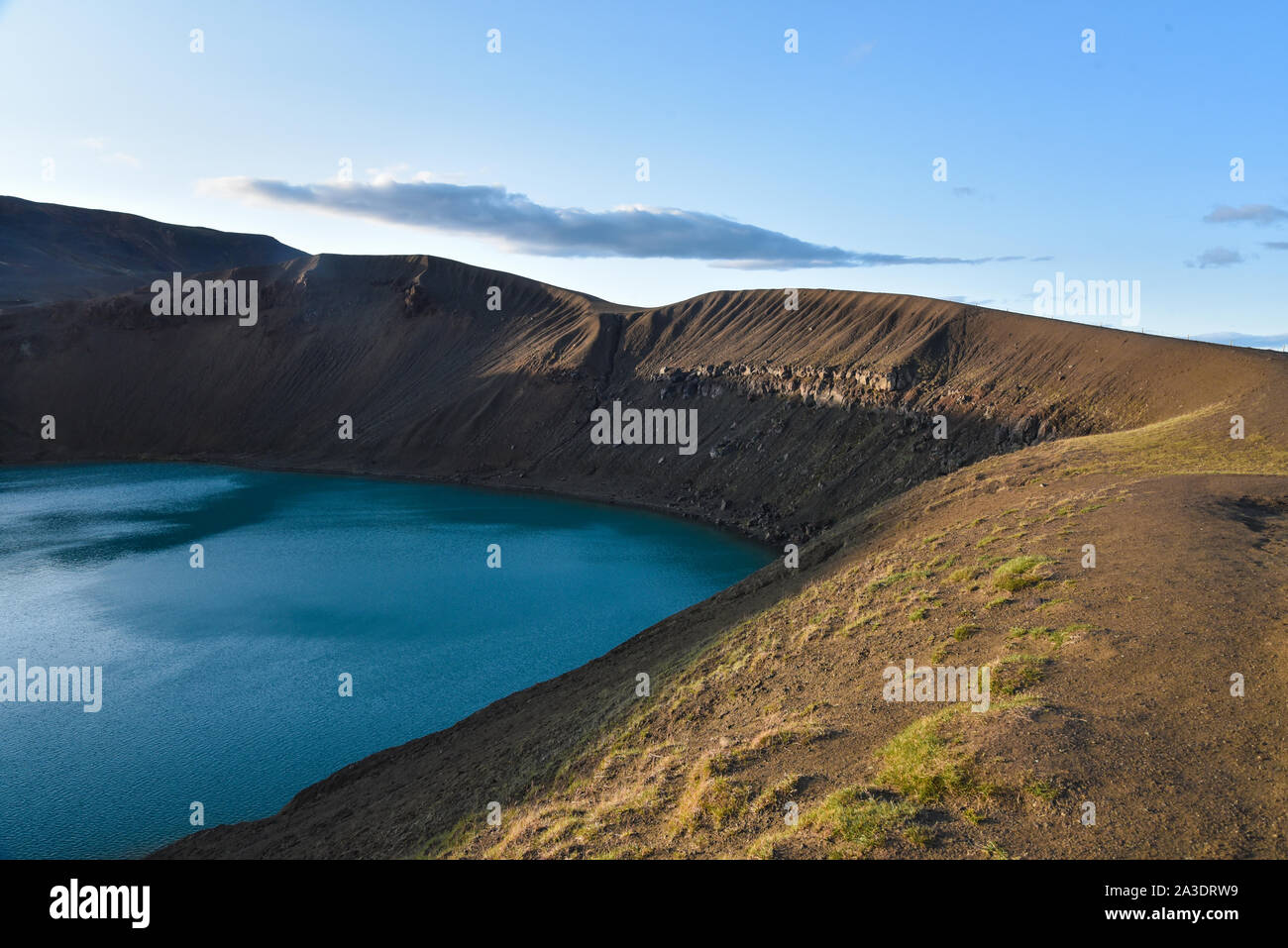 Krater des Vulkan Krafla, North Island Stockfoto