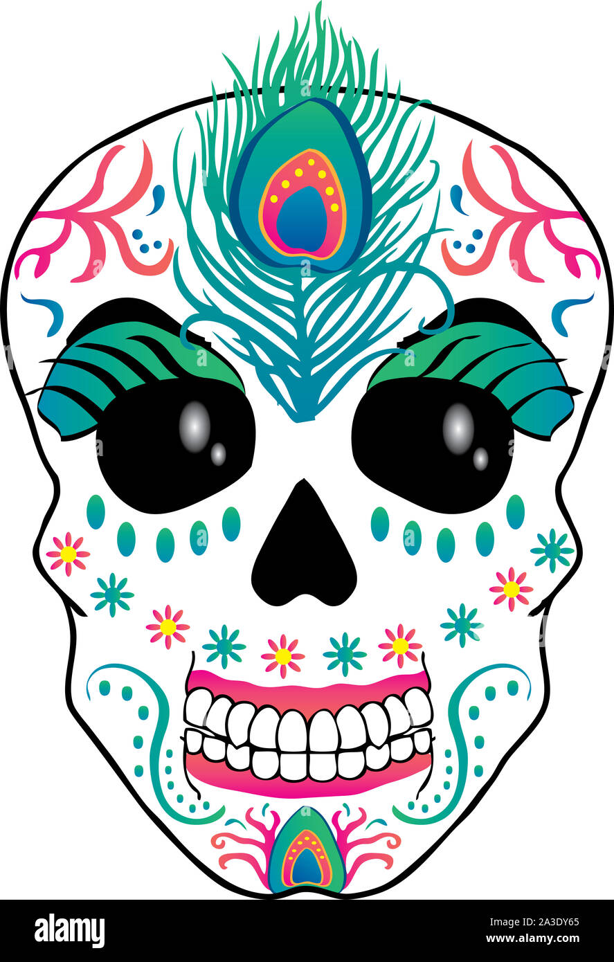 Sugar Skull für Tag der Toten und Halloween Stockfoto