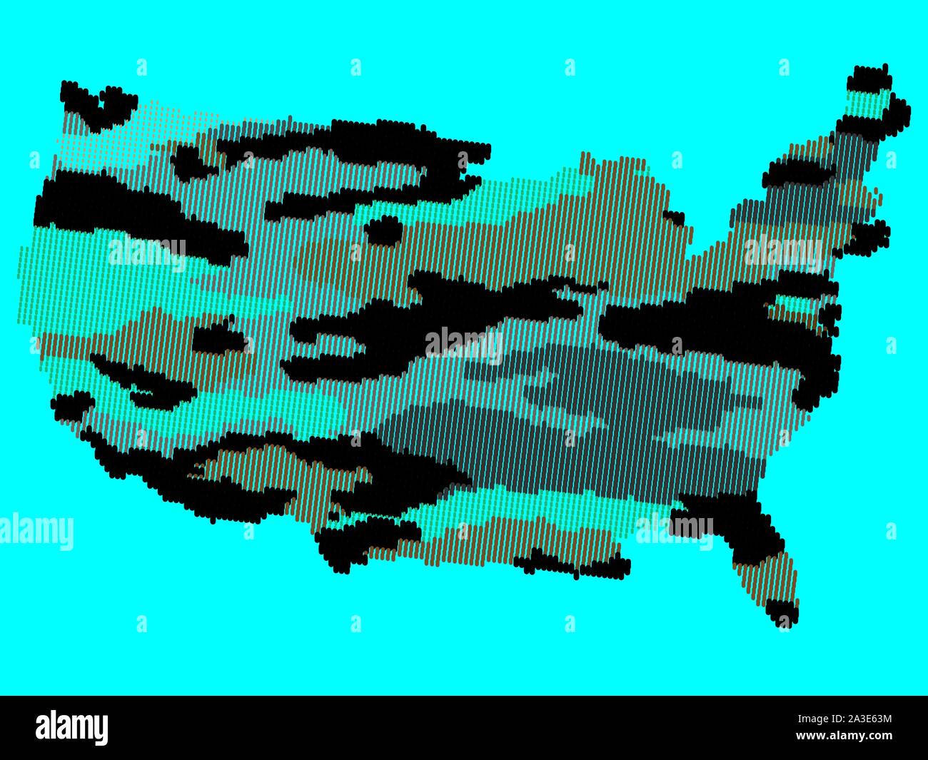 Camouflage Karte der Vereinigten Staaten von Amerika Vektor-illustration eps 10. Stock Vektor