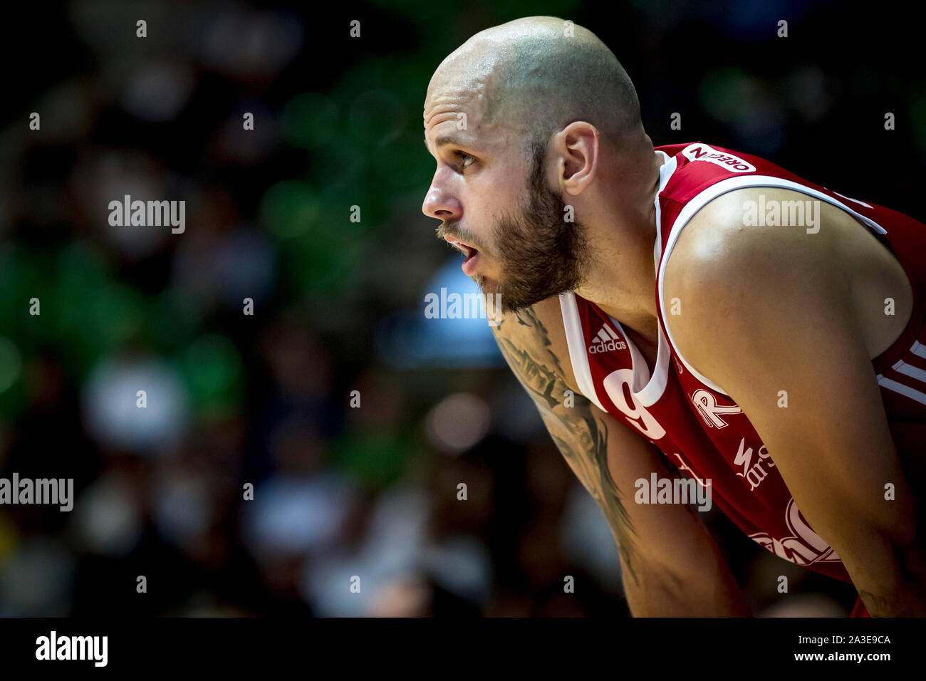 David Vojvoda (Grissin Bon Reggio Emilia) während Legabasket Serie vs ein Basketball Spiel Acqua S. Bernardo Pallacanestro Cantu' Grissin Bon Reggio Emili Stockfoto