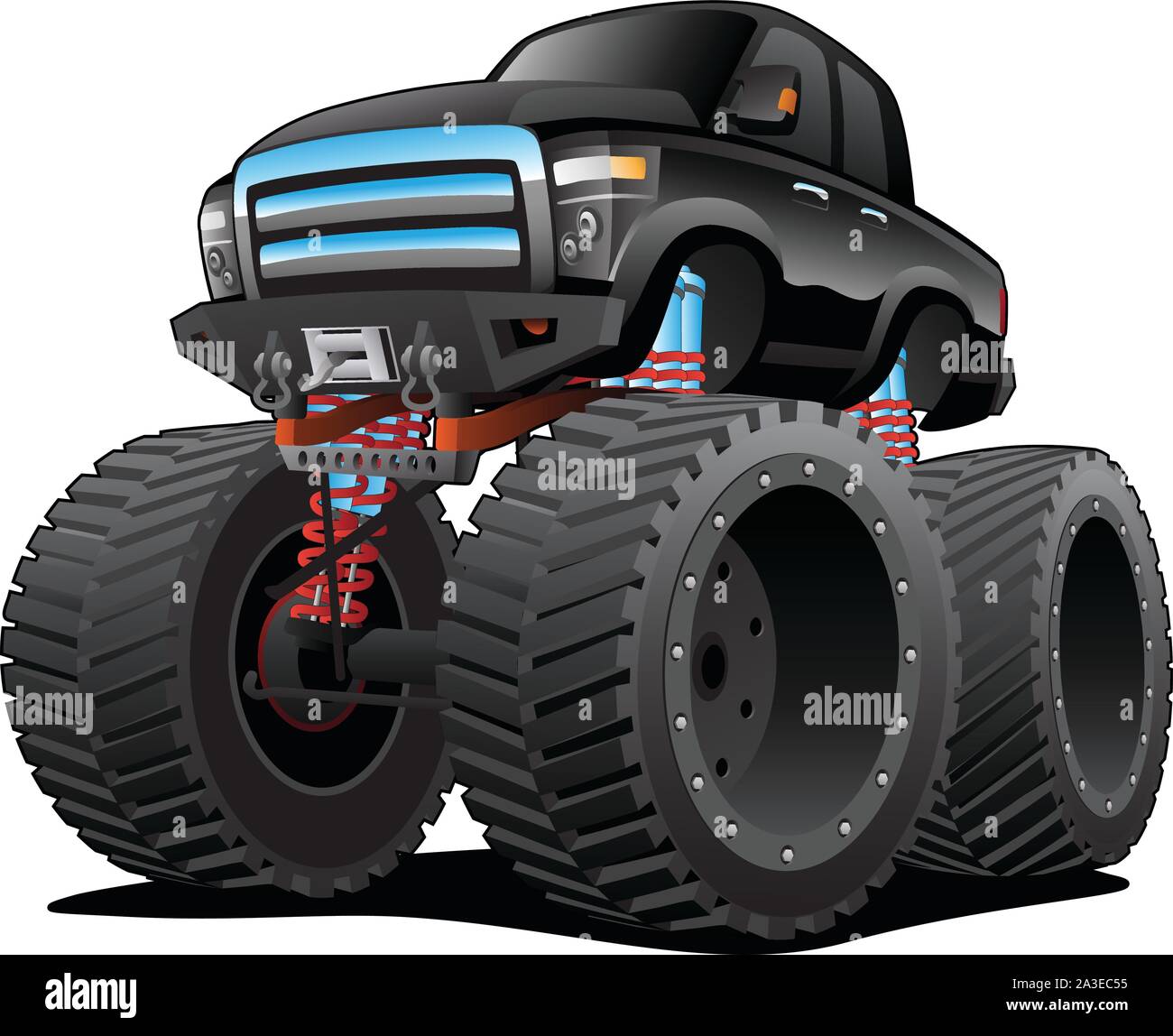 Monster Pickup Truck Cartoon isoliert Vector Illustration Stock Vektor