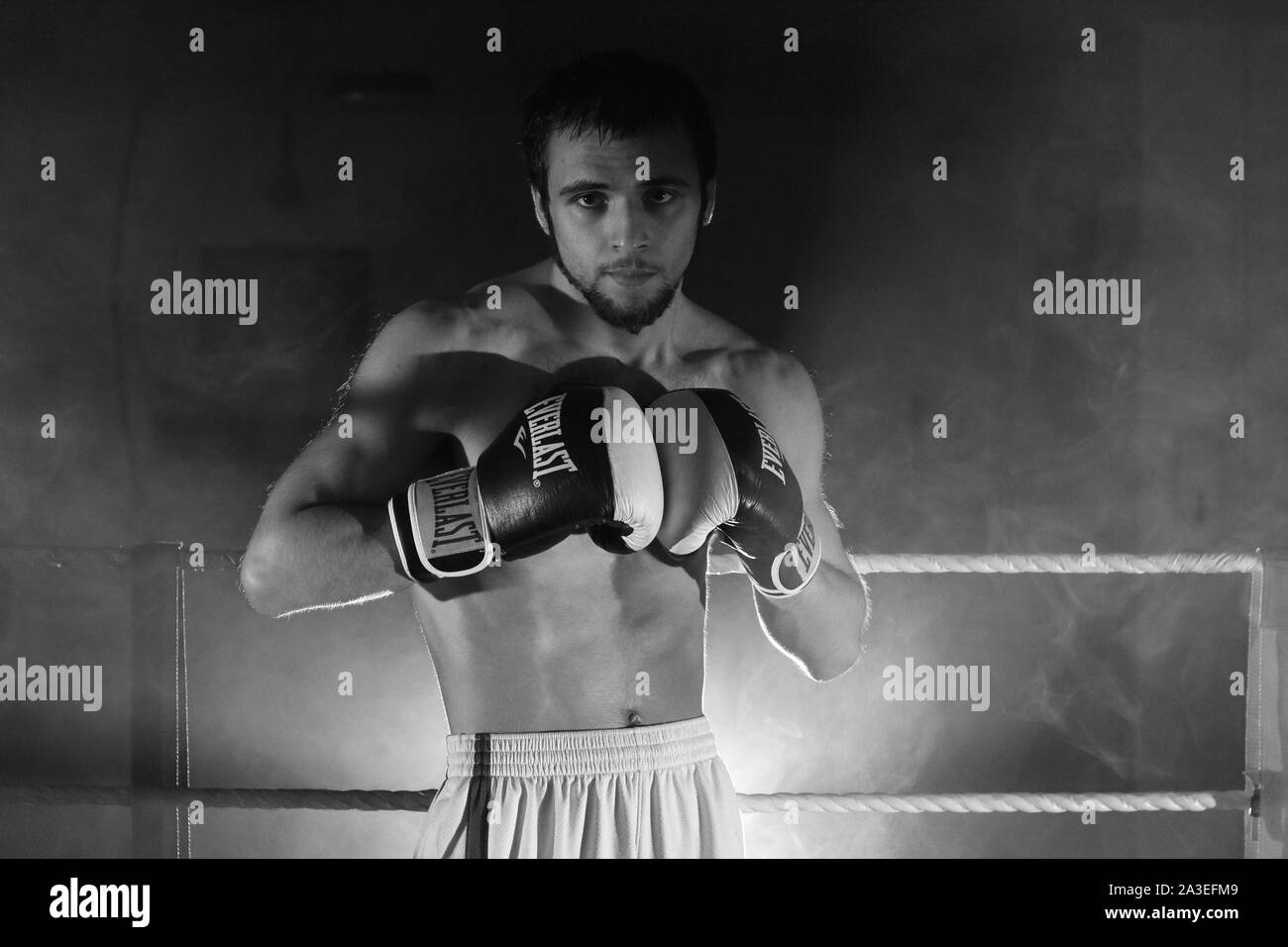 Vor, während und nach der - Boxen Geisteszustand Stockfoto