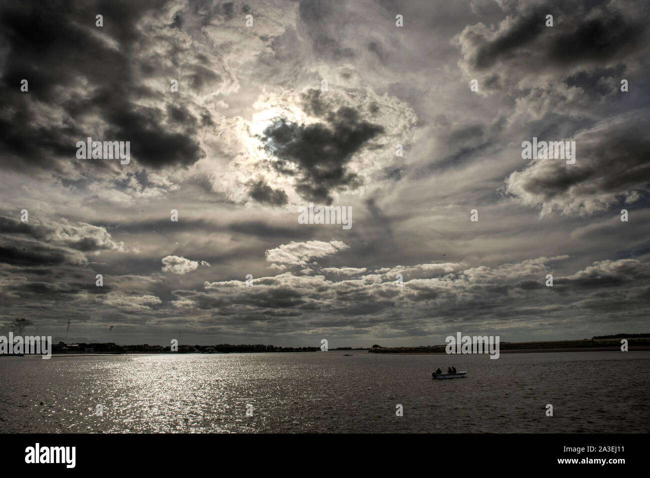 Marine Landschaft Sonnenuntergang in Mar Chiquita, Buenos Aires, Argentinien Stockfoto