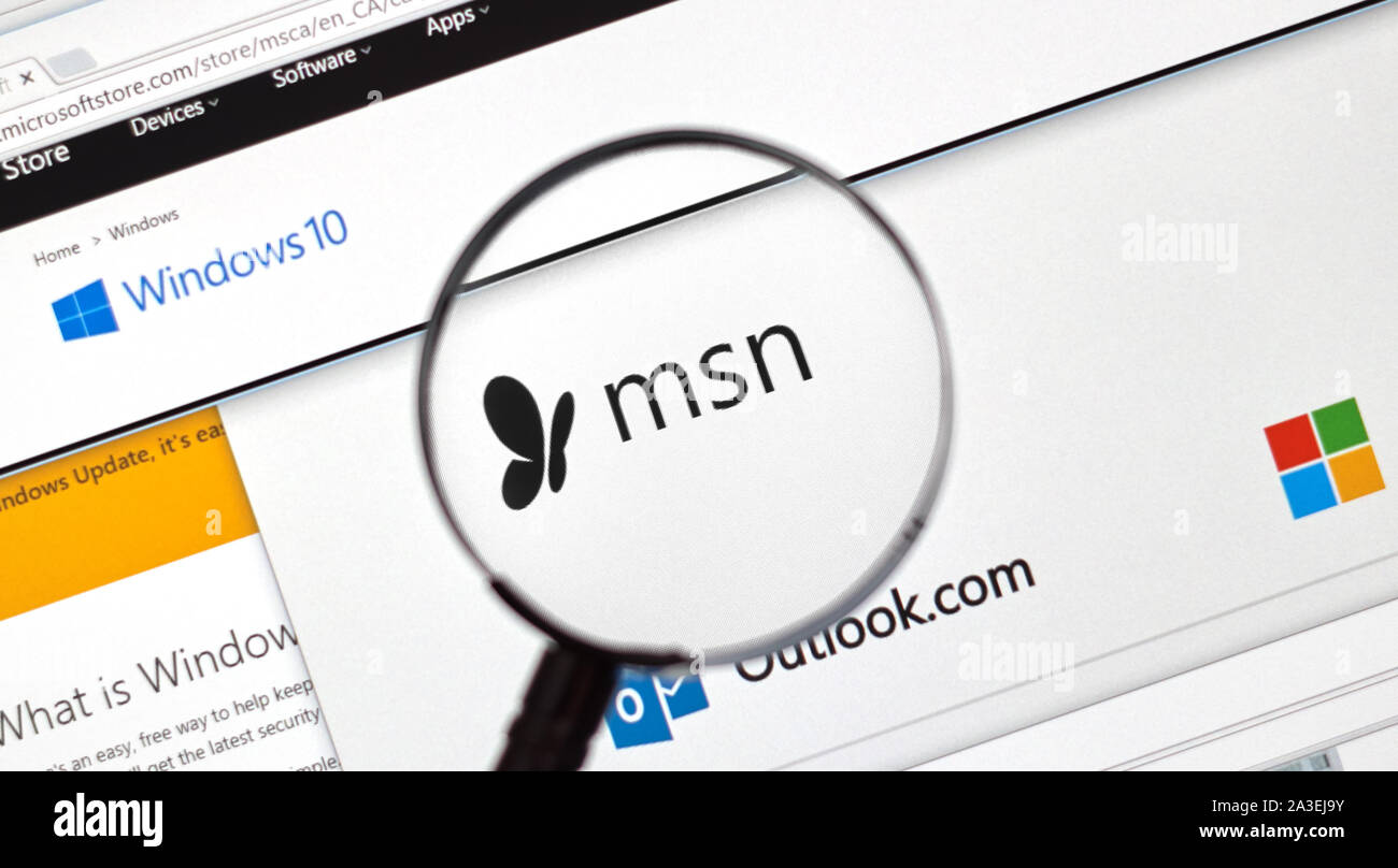 MONTREAL, KANADA - Februar, 2016 - Microsoft Windows Live Messenger-MSN auf dem Web unter der Lupe. Stockfoto