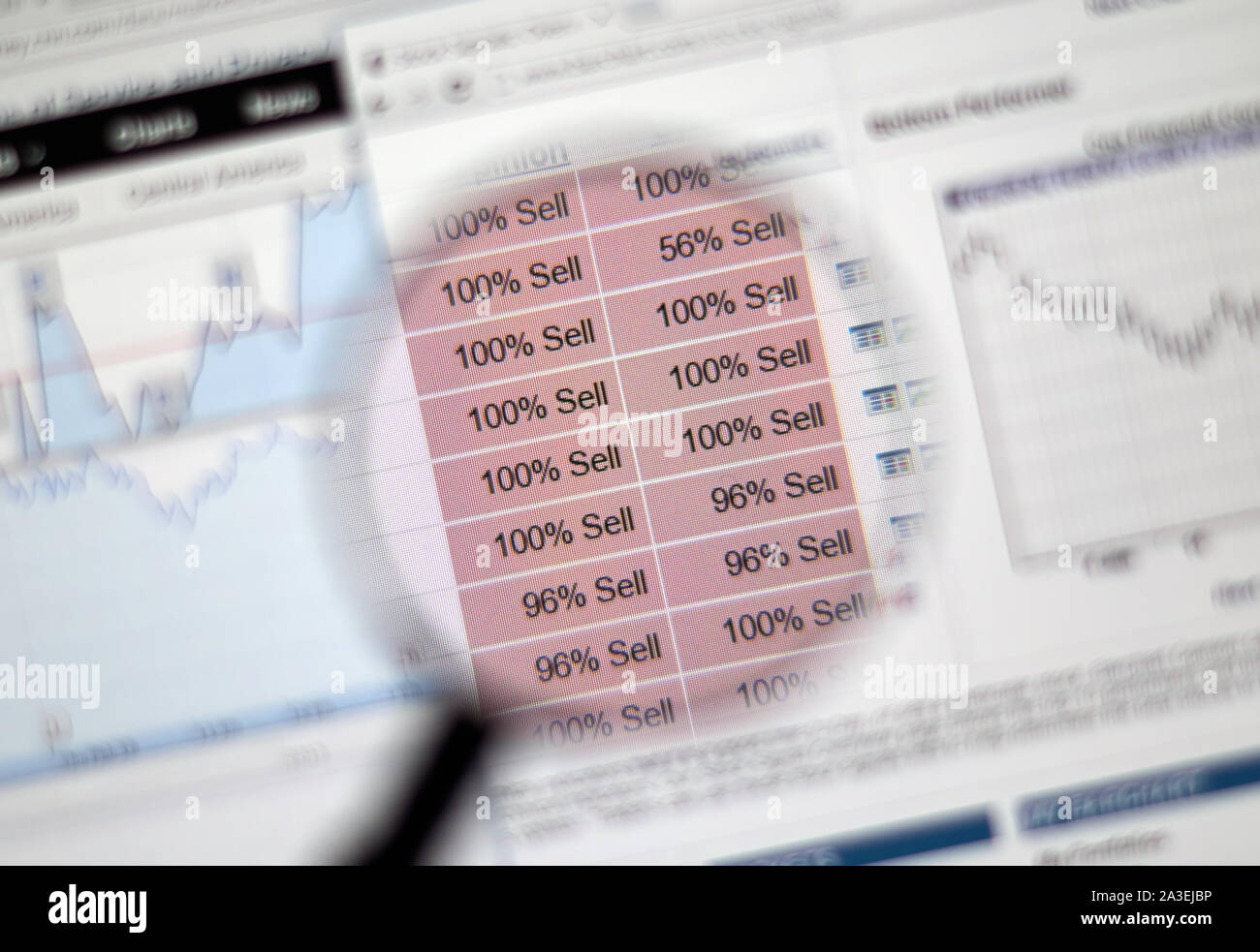 MONTREAL, KANADA - Februar, 2016 - Börse und Forex Trading Signale ZU VERKAUFEN. Stockfoto