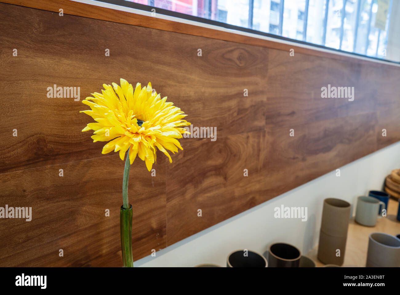 Gelbe daisy black-eyed Susan Blüte in Kunst und Handwerk store Stockfoto
