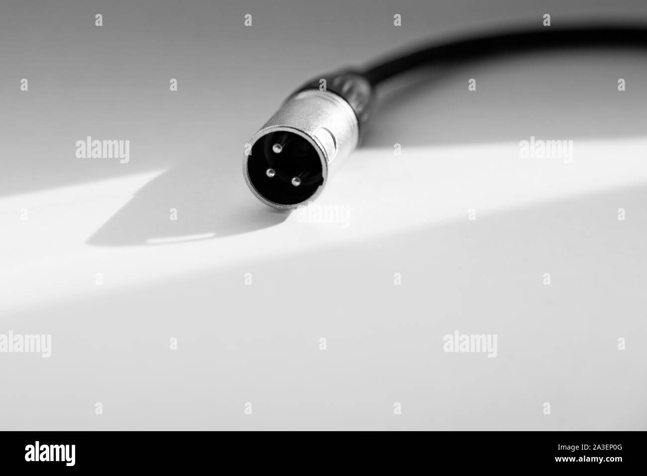Dreipoliger Audioanschluss für Verstärker und mehr Stockfoto