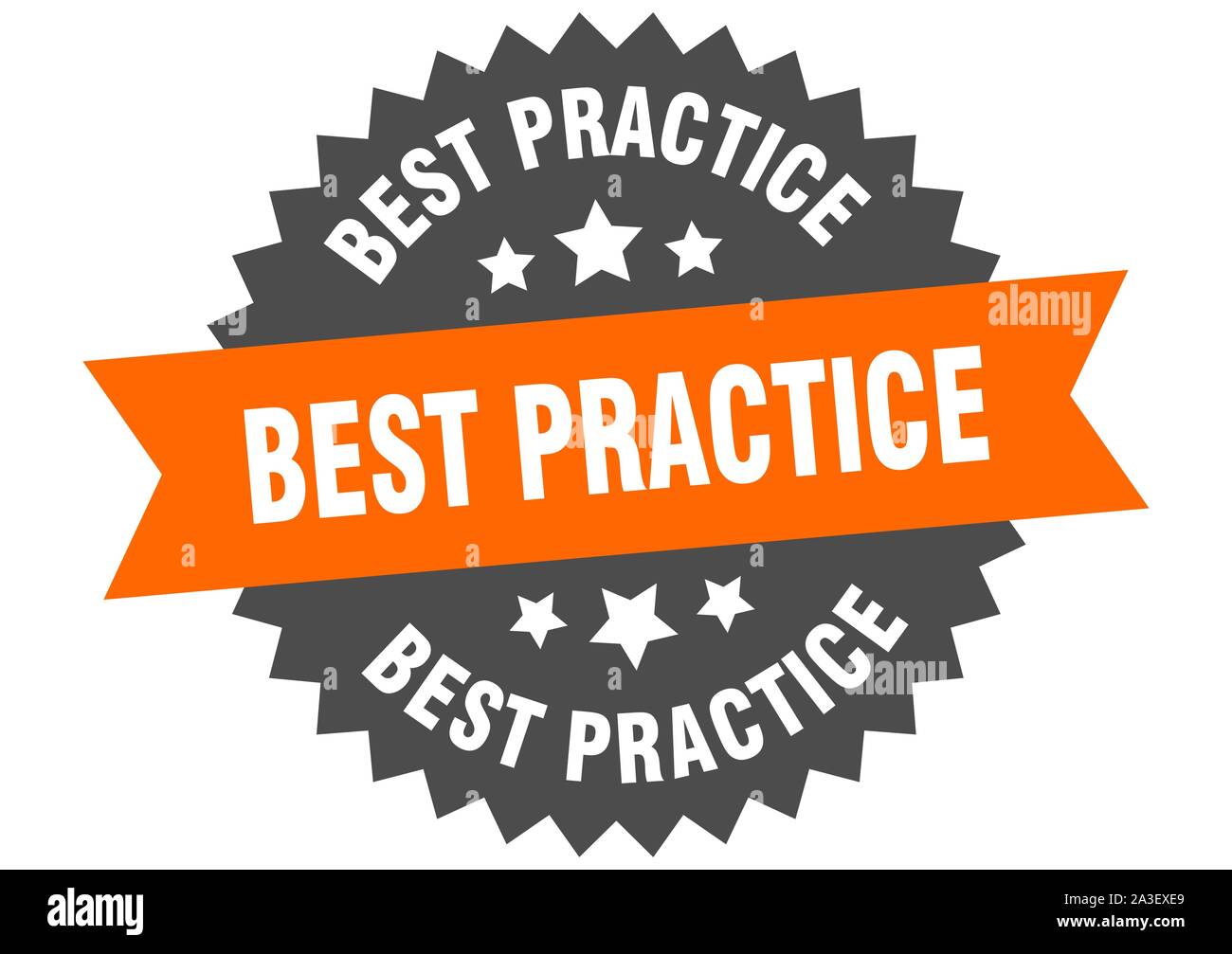 Best practice unterzeichnen. best practice orange-schwarz Circular band Label Stock Vektor