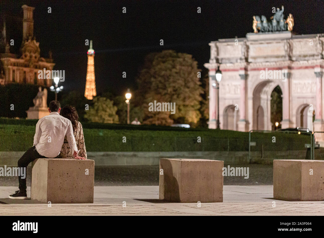 Schönen Abend in Paris. Einige Zeit miteinander zu verbringen. Stockfoto