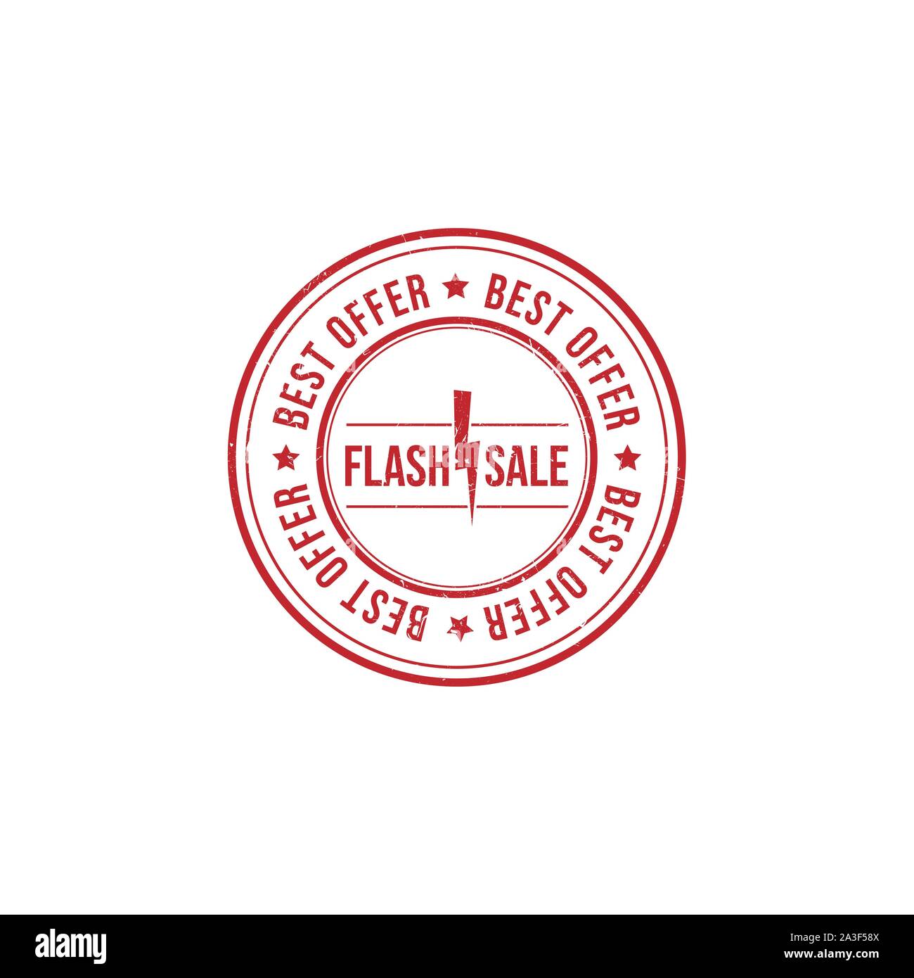 Flash Sale grunge Gummi Stempel. Vector Illustration auf weißem Hintergrund. Geschäftskonzept verkauf Rabatt Stempel Piktogramm Stock Vektor