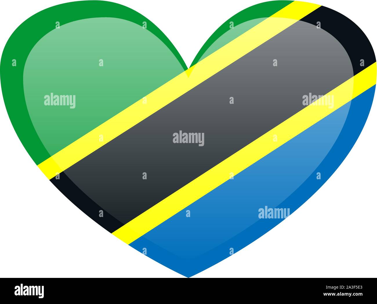 Flagge der Vereinigten Republik Tansania in den offiziellen Farben und Proportionen Stock Vektor