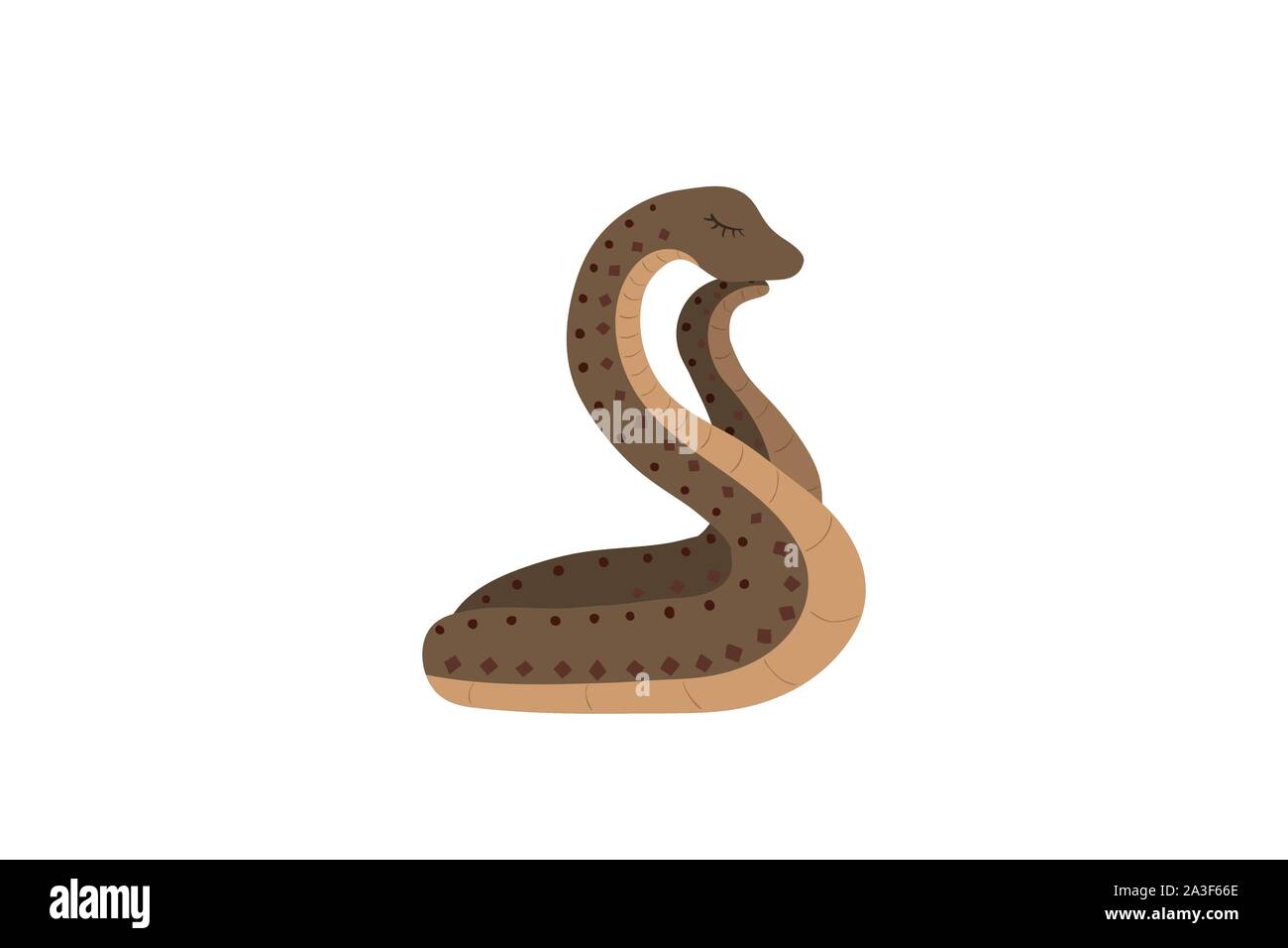 Niedliche Schlange auf einem weißen Hintergrund. Süße dreans. Vector Illustration. Stock Vektor