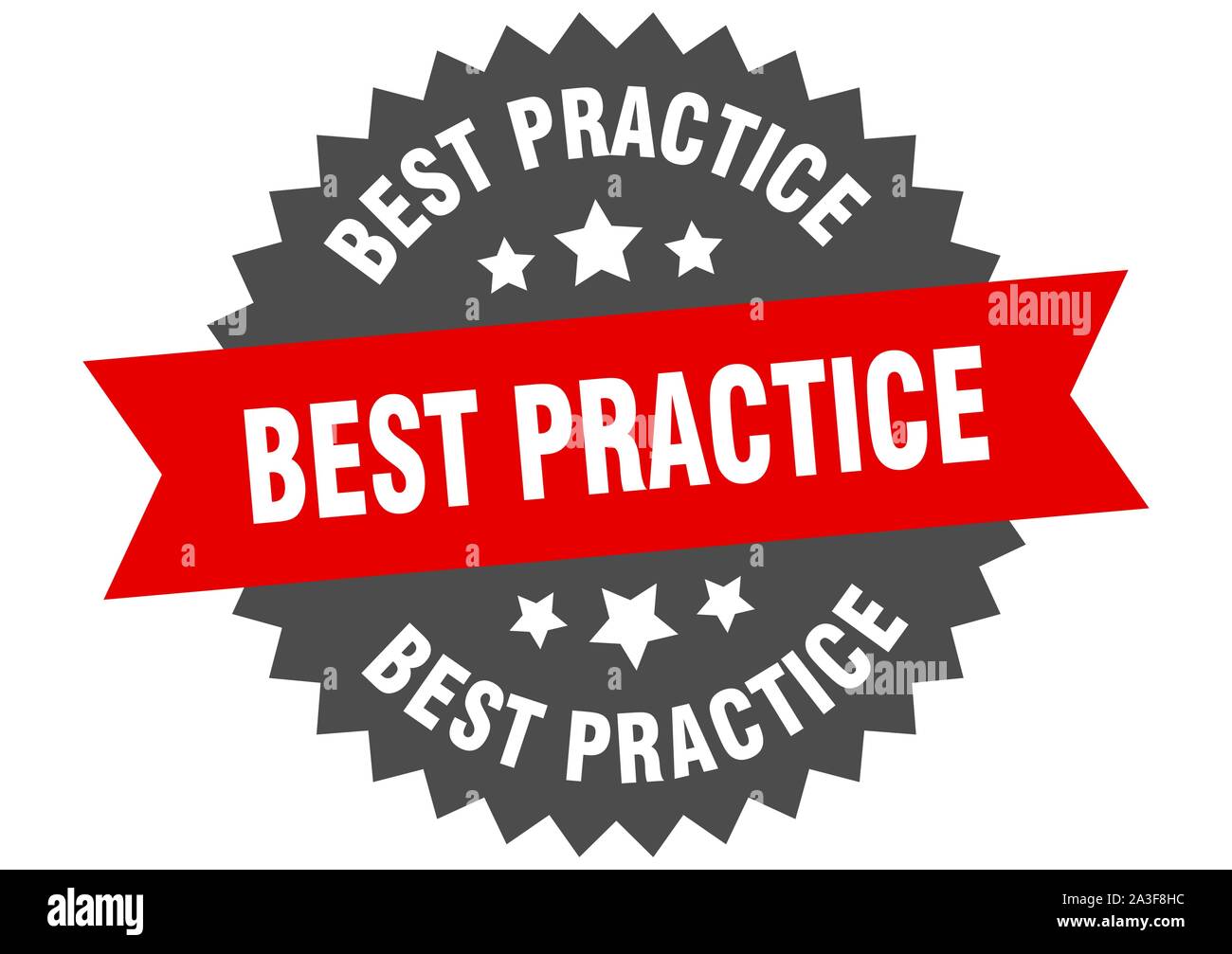 Best practice unterzeichnen. best practice rot-schwarz Circular band Label Stock Vektor