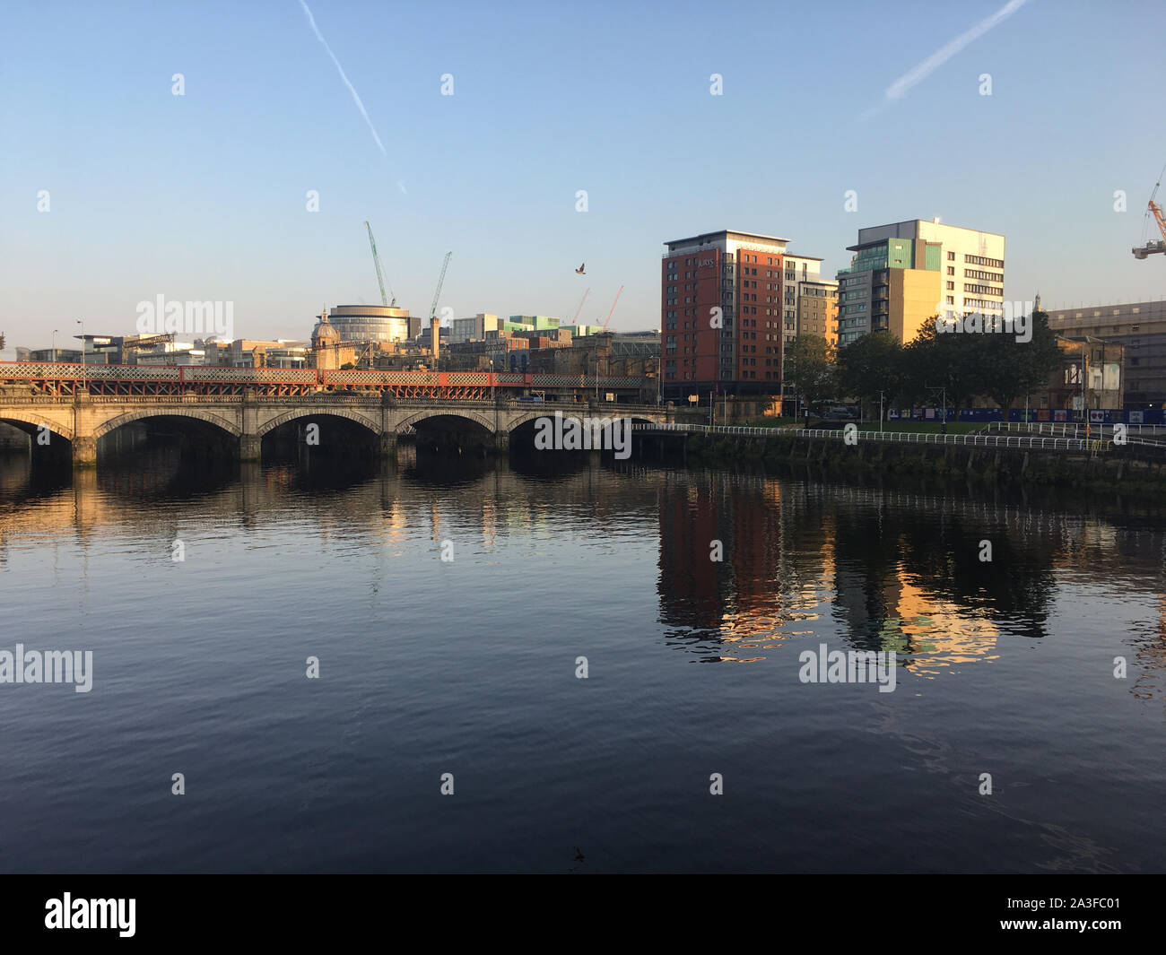 Die U-Bahn laufen, mit Becky Simister in Glasgow, Schottland, am 25. August 2019. Stockfoto