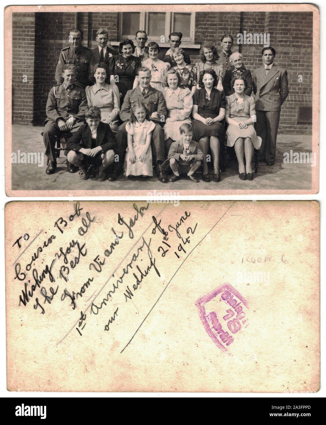 Foto gesendet Stalag IV-B Muhlberg, 1942 Stockfoto