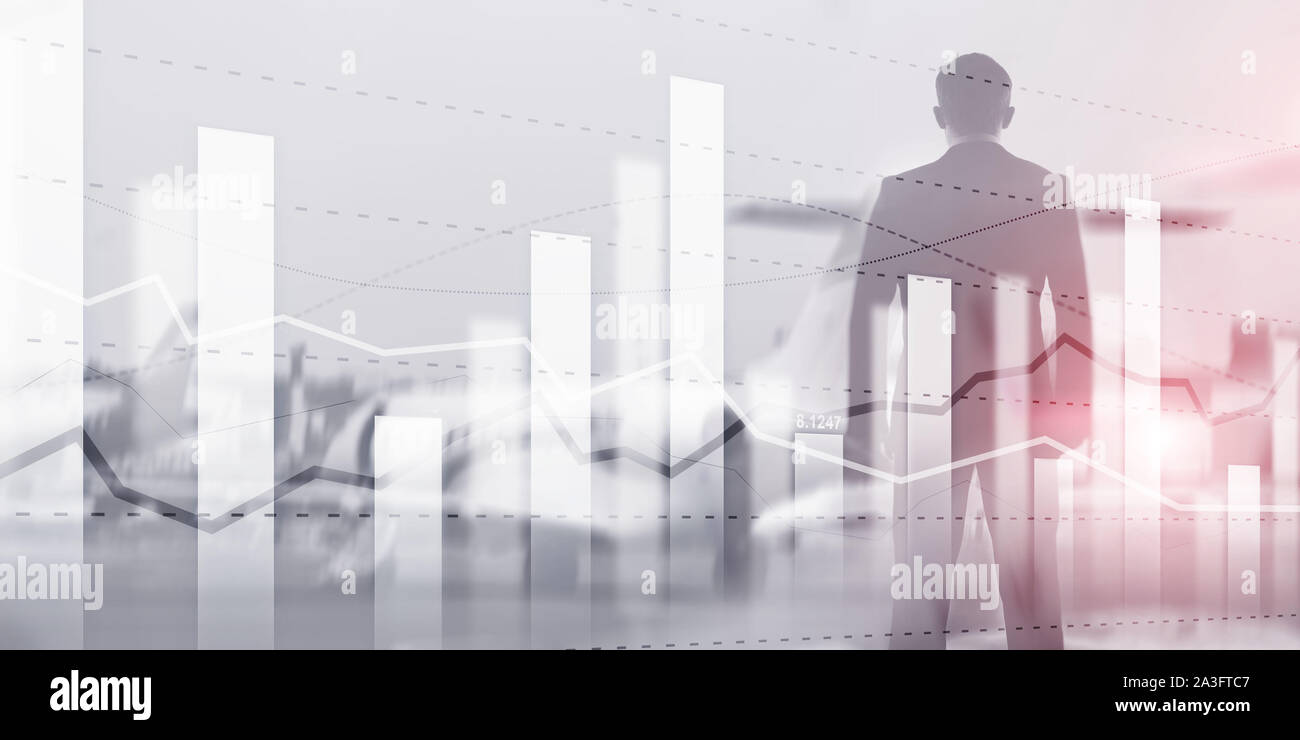 Business Team Händler investment Planung und Analyse Grafik Börse Trading mit Aktien Chart Daten. Stockfoto