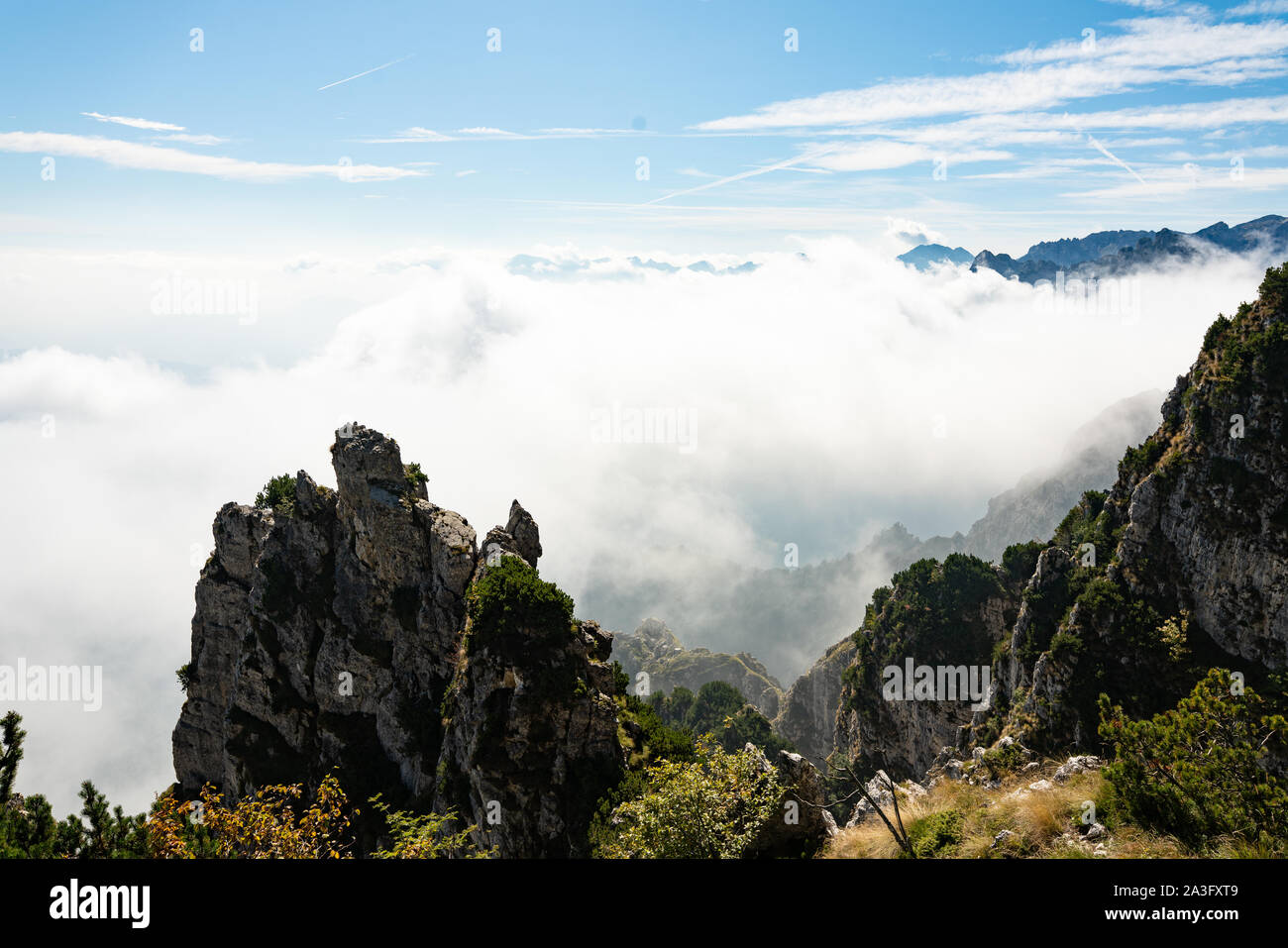 Monte Pasubio - Strada delle cinquantadue 52 Gallerie Stockfoto