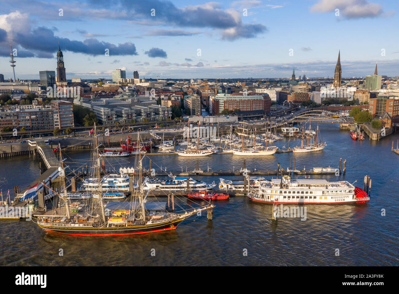 Luftaufnahme der Niederhafen Hamburger Hafen Stockfoto