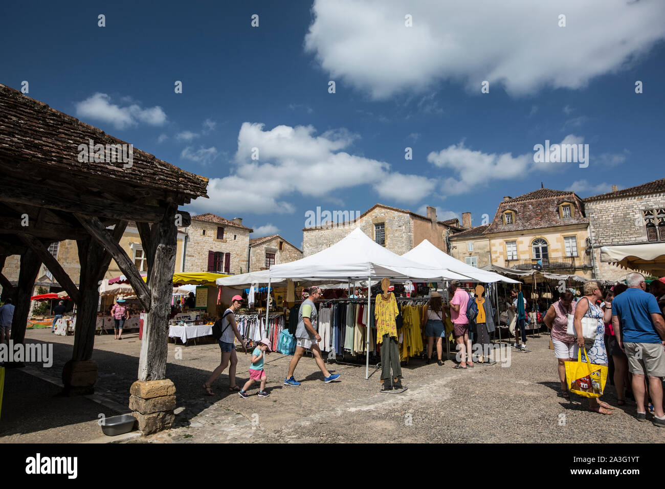 Monpazier, Bastide in der Dordogne im Jahre 1284 von Edward 1 von England gegründet. Stockfoto