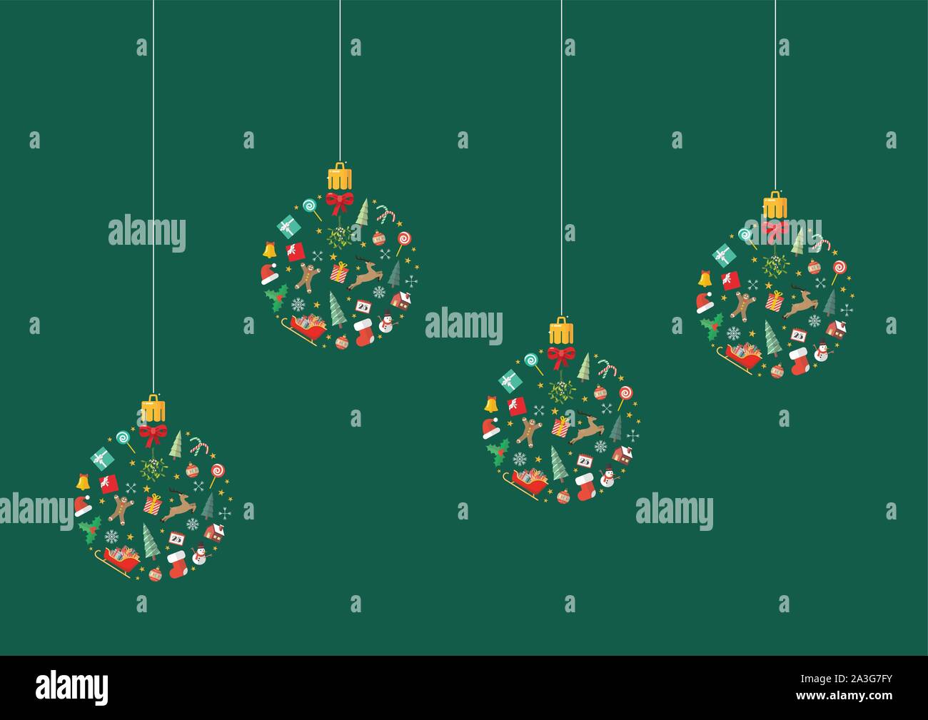 Weihnachten Kugeln aus Dekoration Elemente. Vector Illustration Stock Vektor