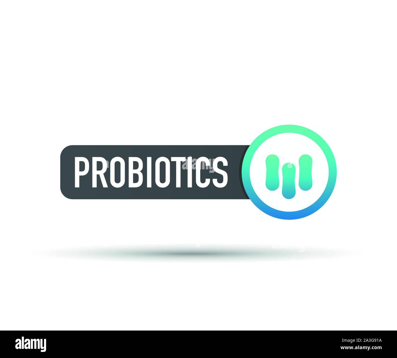 Probiotika. Abzeichen, Symbole, Stempel, Logo. Vector lieferbar Abbildung. Stock Vektor