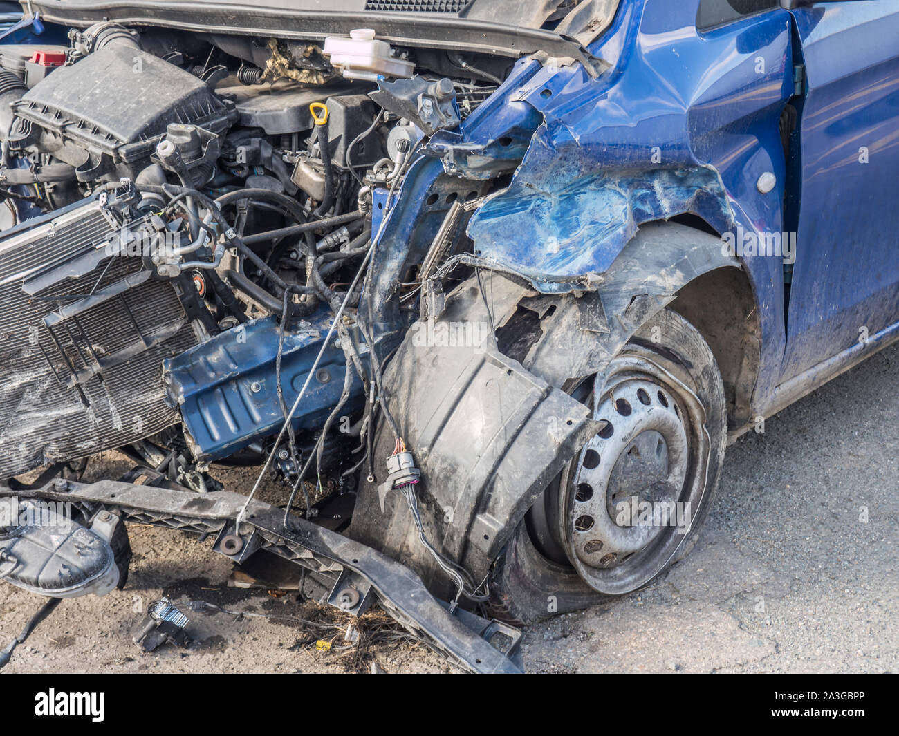 Zerschmetterte auto Van Stockfoto