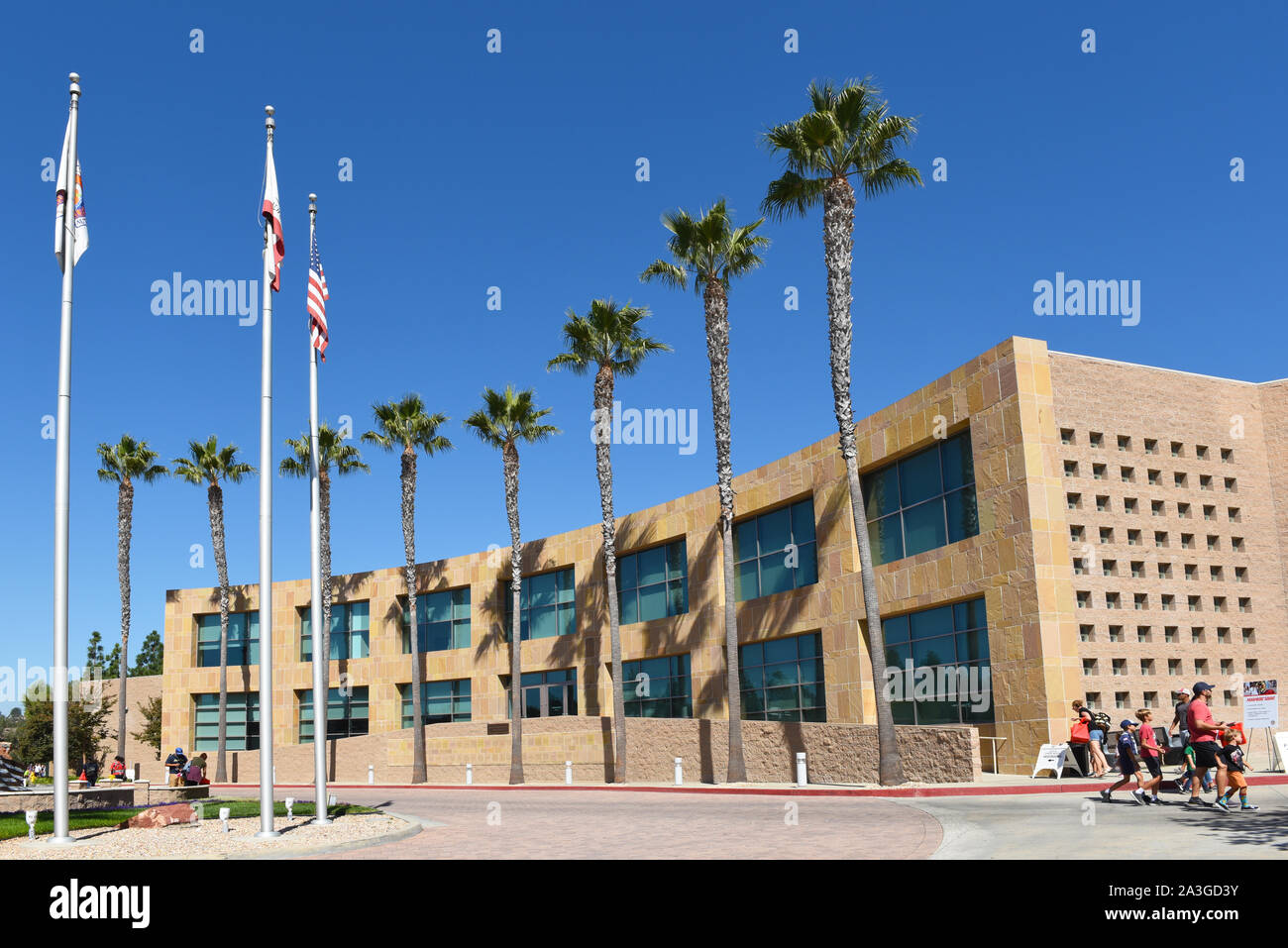 IRVINE, Kalifornien - 5 Okt 2019: Gebäude an der Orange County Fire Authority Headquarters (Ocfa) während ihrer jährlichen Open House. Stockfoto