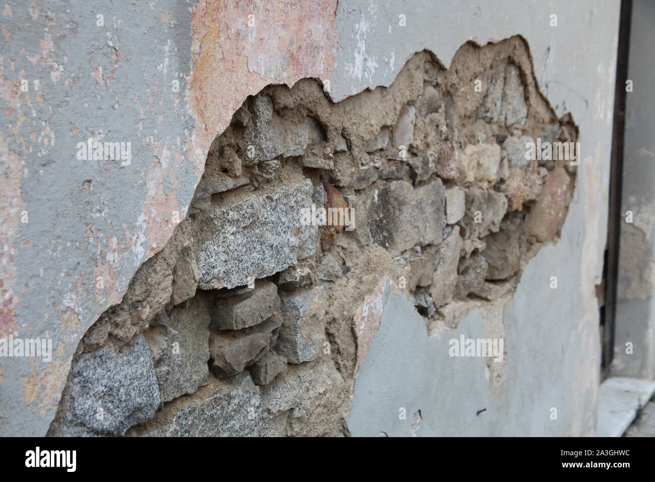 Ein Broken Wall Stockfoto