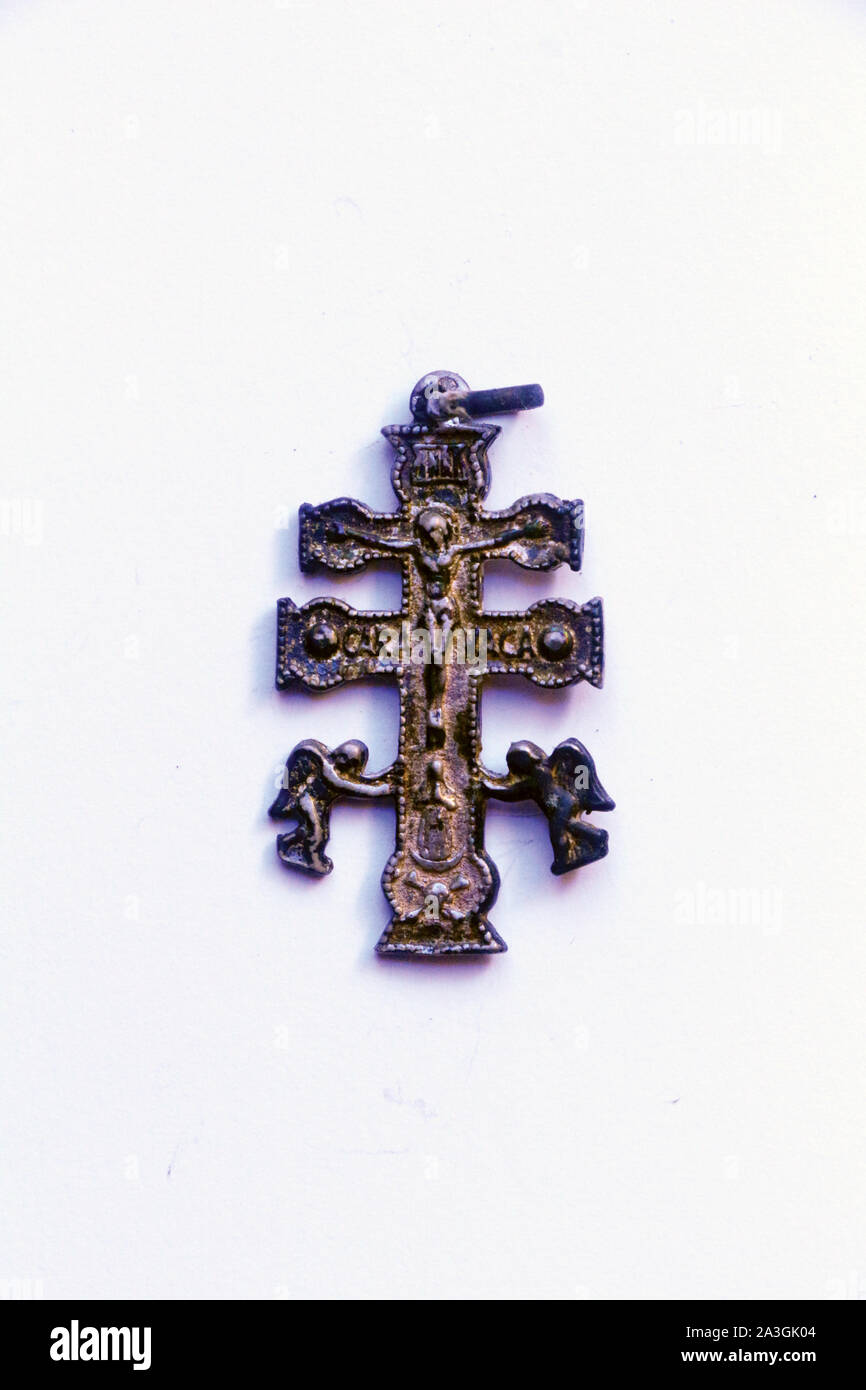 Alte Metall Kruzifix aus der Sammlung Stockfoto