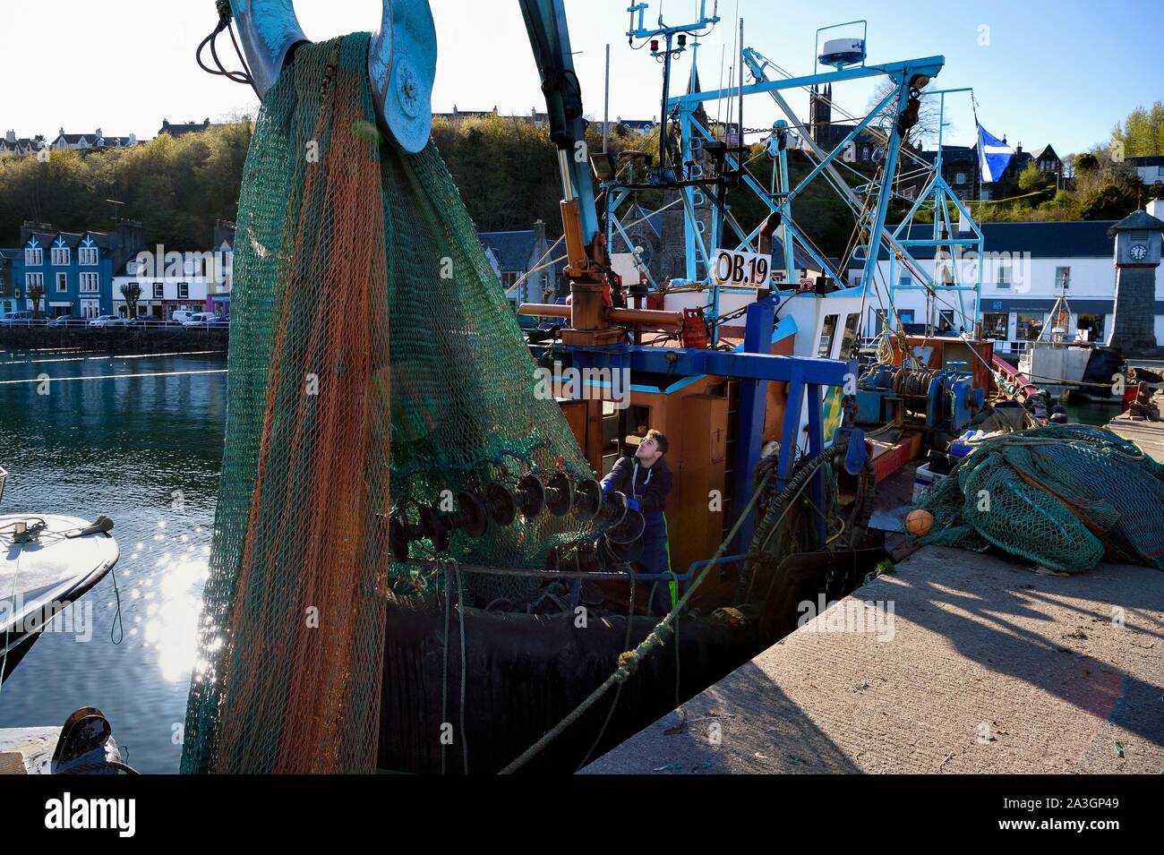 Vereinigtes Königreich, Schottland, Highland, Innere Hebriden, Isle of Mull, der wichtigsten Stadt Tobermory und seinen Hafen Stockfoto