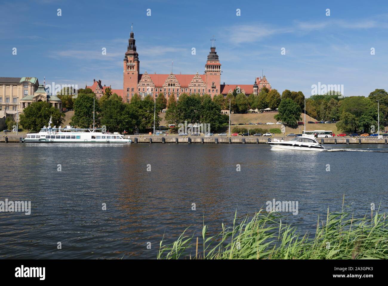 Polen, Westpommern, Smolecin (Szczecin), der Oder und der Stadtmauer (Boleslaw Chrobry ich den Mutigen, der erste polnische König Boleslaw Chrobry ICH), Leiter der Abteilung (Westpommern Westpommern) Stockfoto