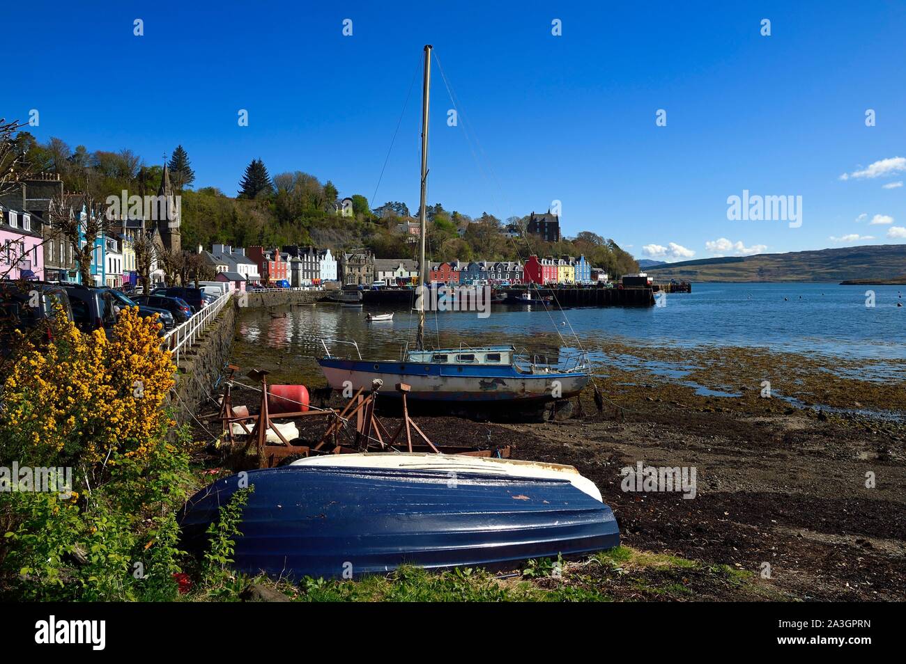 Vereinigtes Königreich, Schottland, Highland, Innere Hebriden, Isle of Mull, der wichtigsten Stadt Tobermory und seinen Hafen Stockfoto