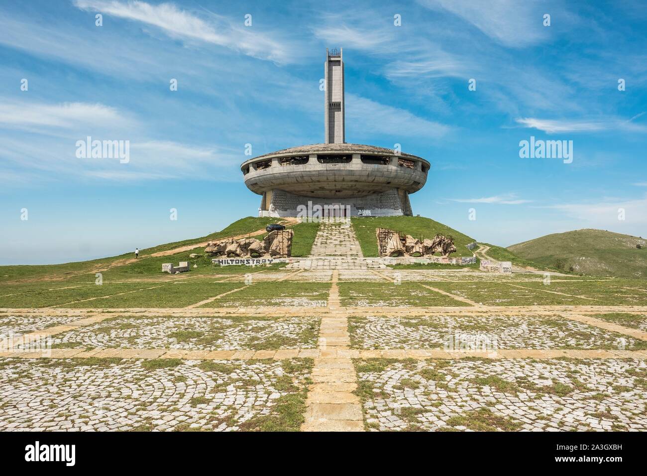 Bulgarien, Grand Balkan, Gabrovo, Bouzloudja Gipfel, ehemals kommunistischen Congress Center wurde vom Architekten Gueorguy Stoilov, Aufgegeben seit 1989 Stockfoto