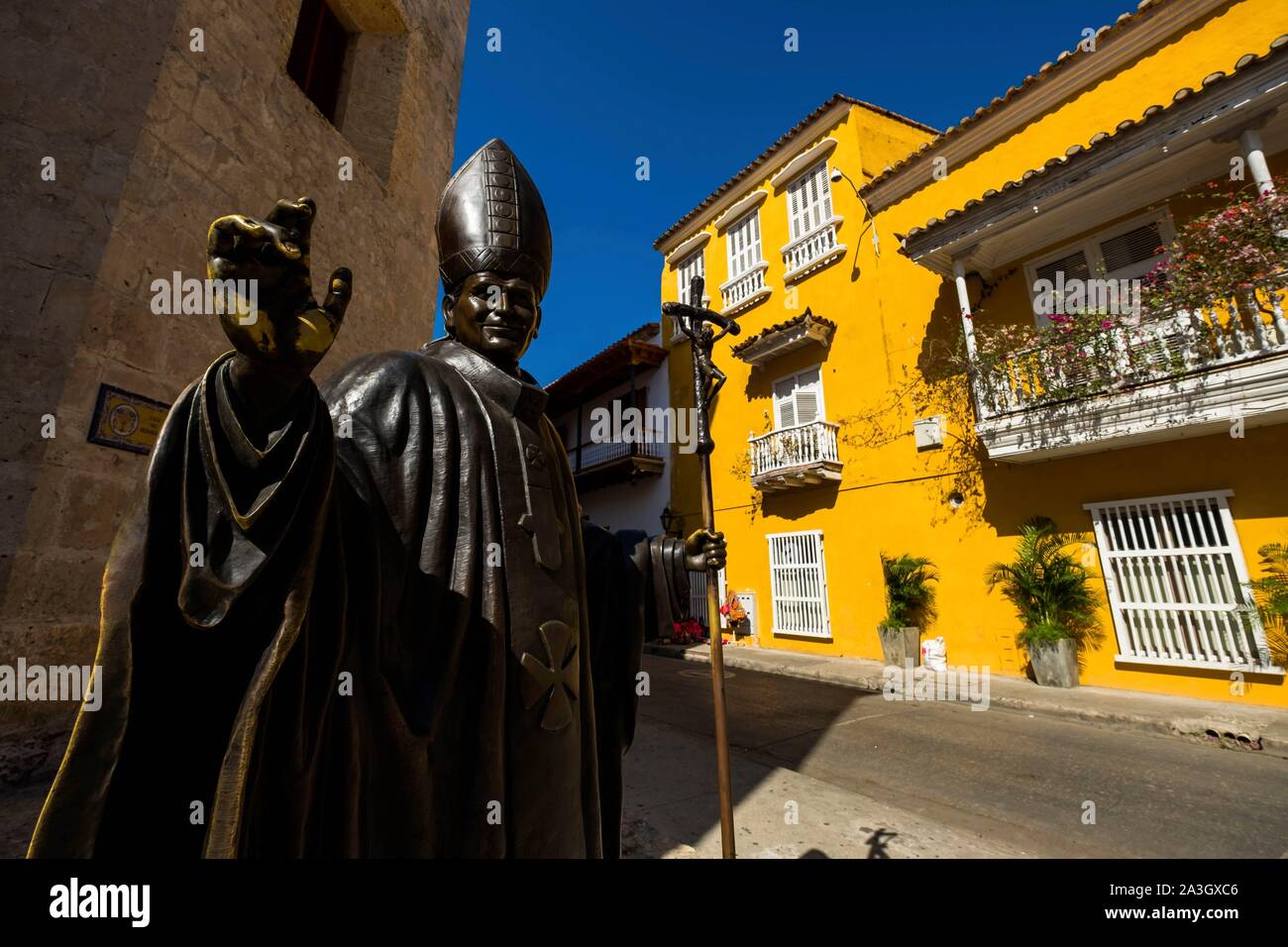 Kolumbien, Bolivar, Cartagena der Indies, kolonialen Zentrum registrierte Weltkulturerbe bu UNESCO, Plaza de la Inquisicion Stockfoto