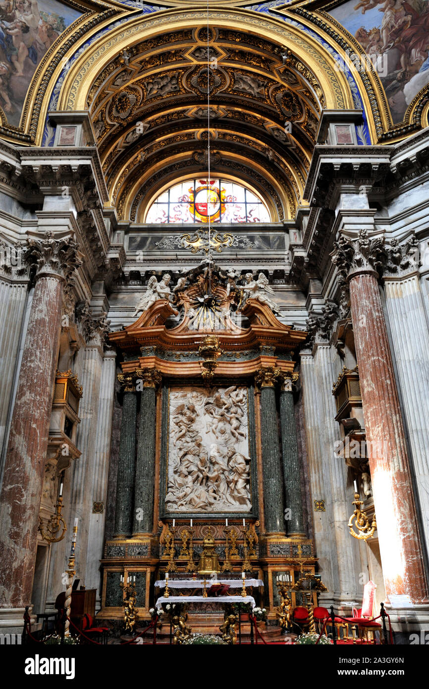 Italien, Rom, Piazza Navona, Kirche Sant'Agnese in Agone, barocker Altar Stockfoto