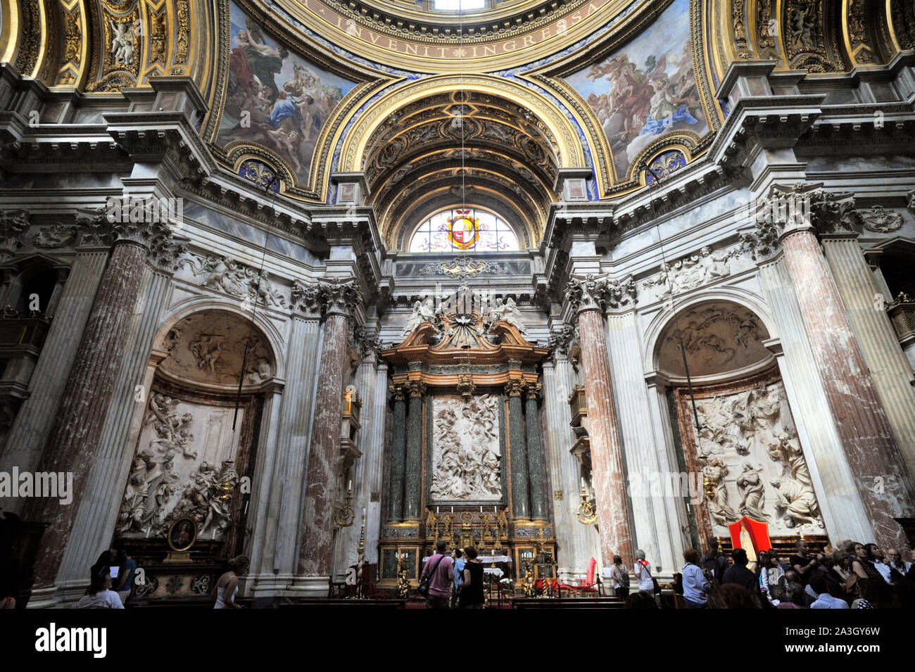 Italien, Rom, Piazza Navona, Kirche Sant'Agnese in Agone, Inneres Stockfoto