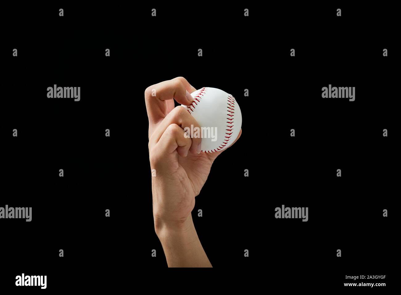 Männliche Hand baseball ball Stockfoto