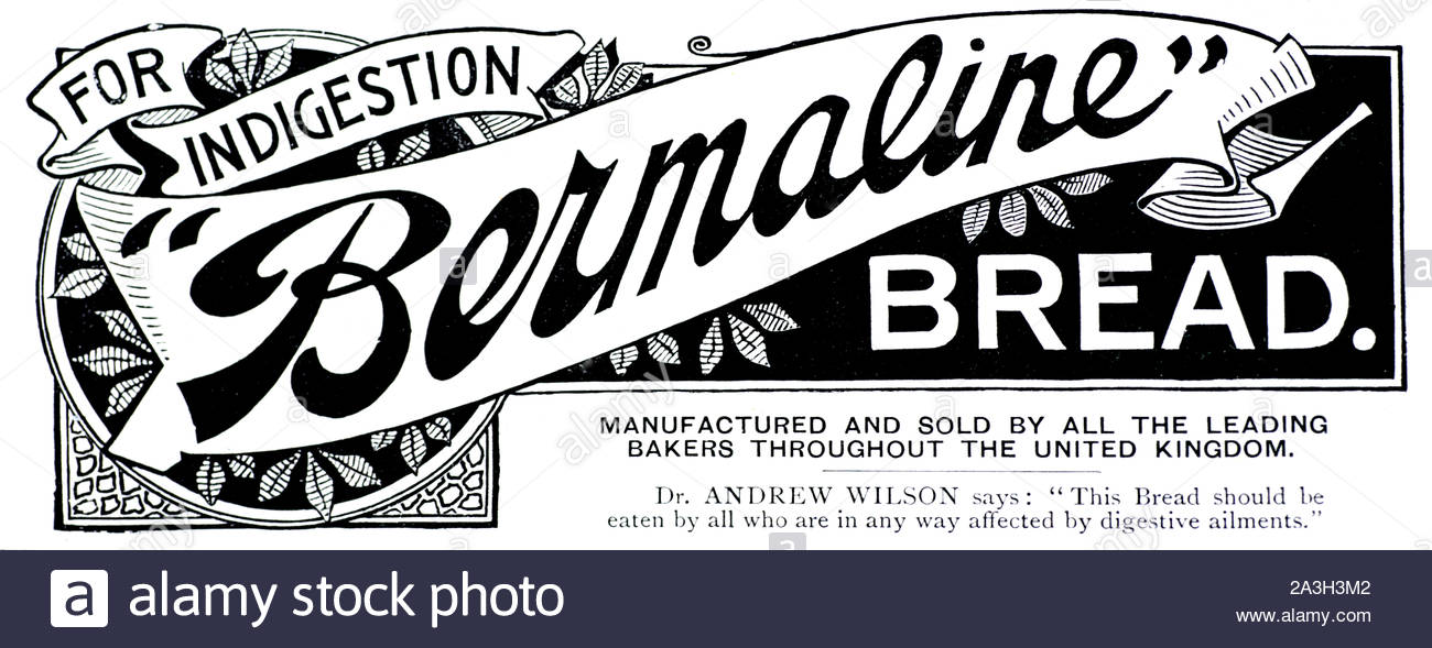Der viktorianischen Ära, Bermaline Brot, Vintage Werbung von 1899 Stockfoto