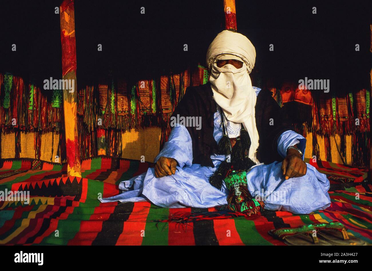 Algerien, Tamanrasset, Porträts von Tuareg an Tafsit Partei Stockfoto