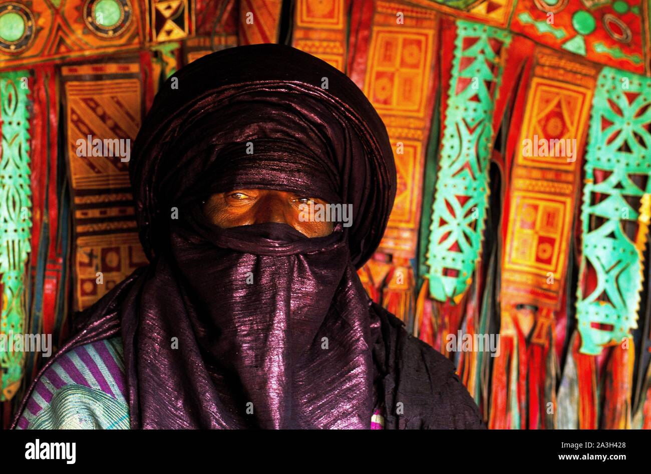 Algerien, Tamanrasset, Porträts von Tuareg an Tafsit Partei Stockfoto