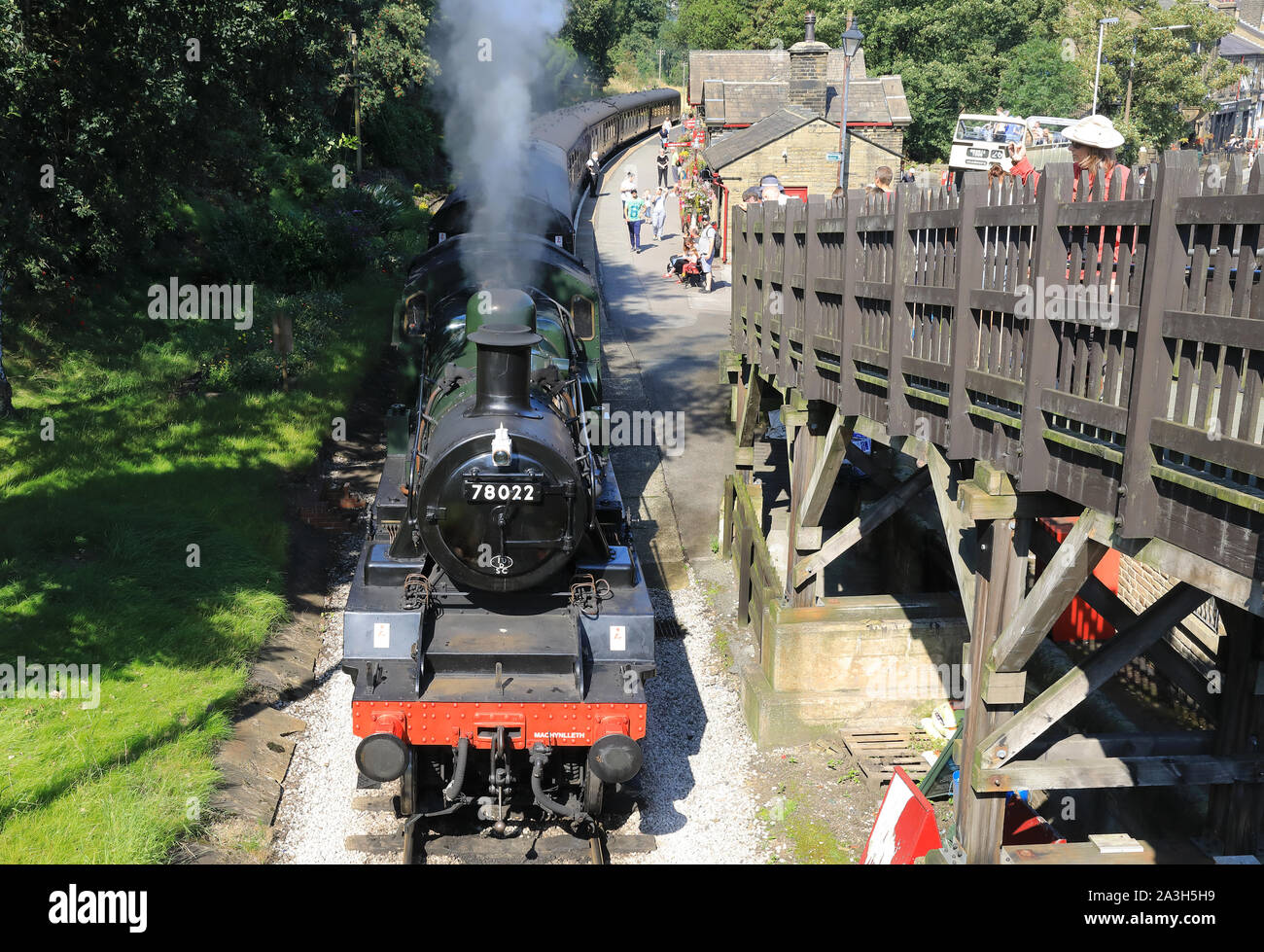 Die Keighley & Worth Valley Heritage Steam Railway in Haworth, West Yorkshire, UK Stockfoto